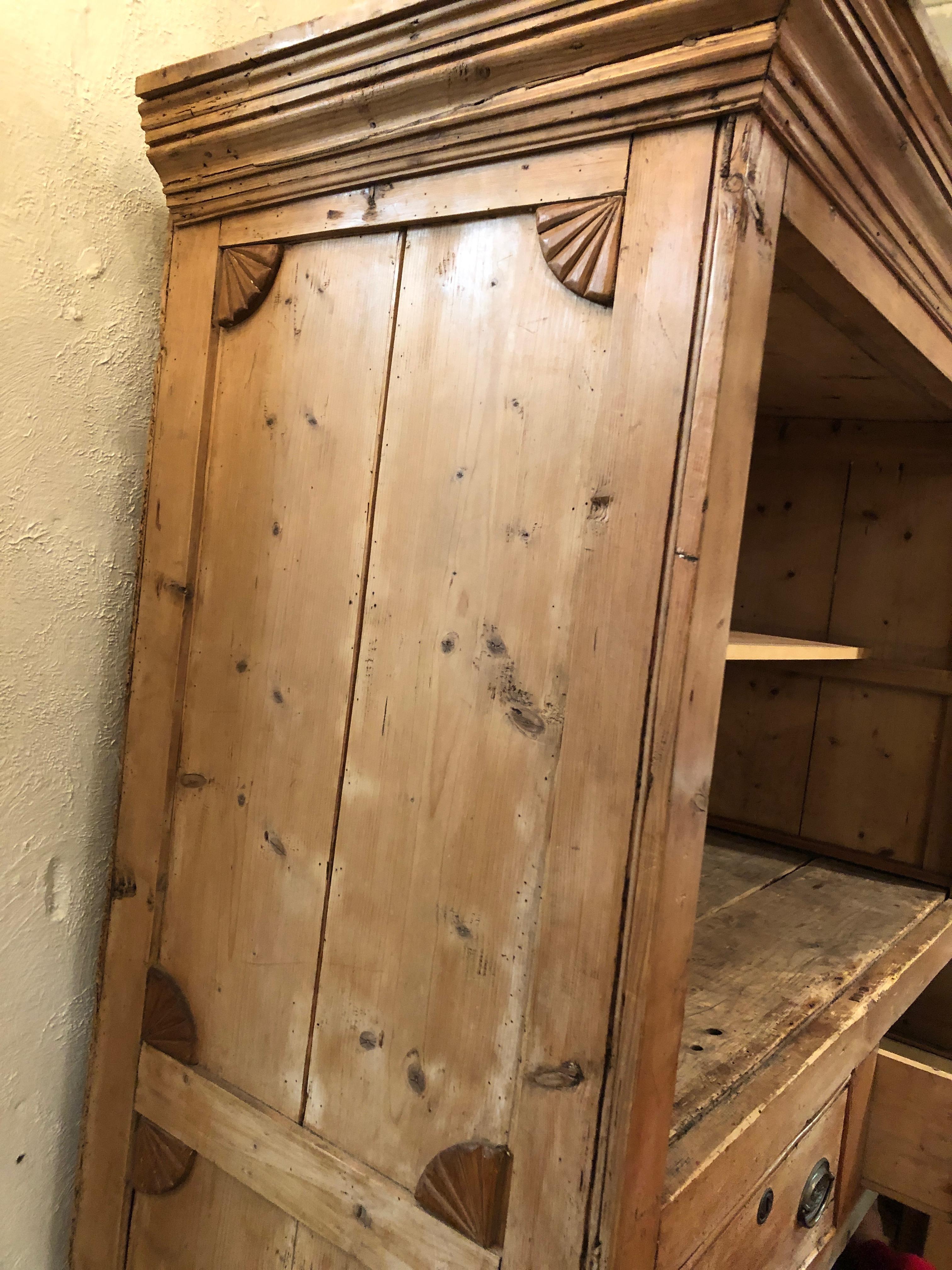 Impressive Large 19th Century Rustic Irish Pine Cabinet For Sale 7