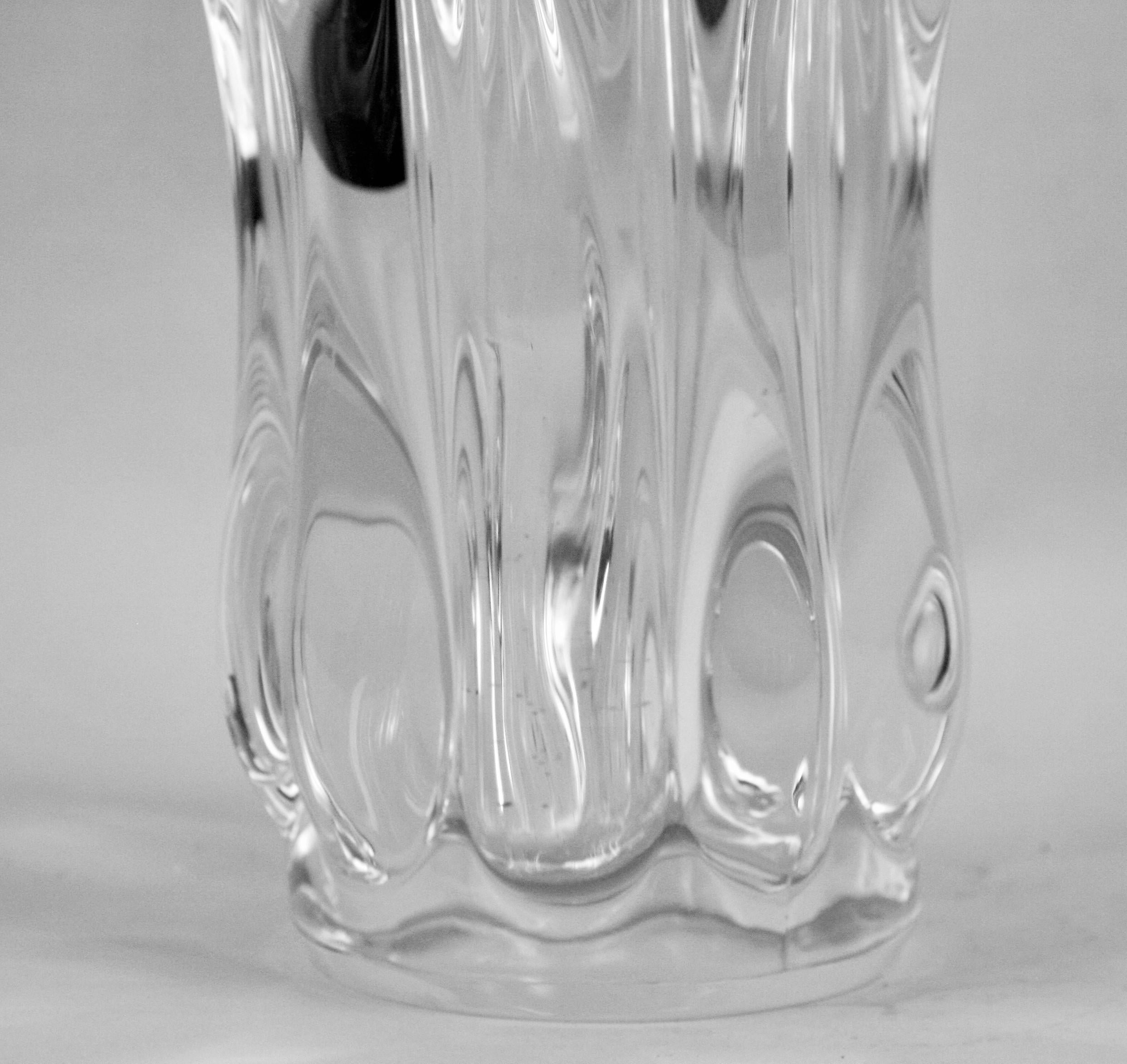Impressive -Large and Heavy French Clear Crystal Tear Drop Vase circa 1950's For Sale 8