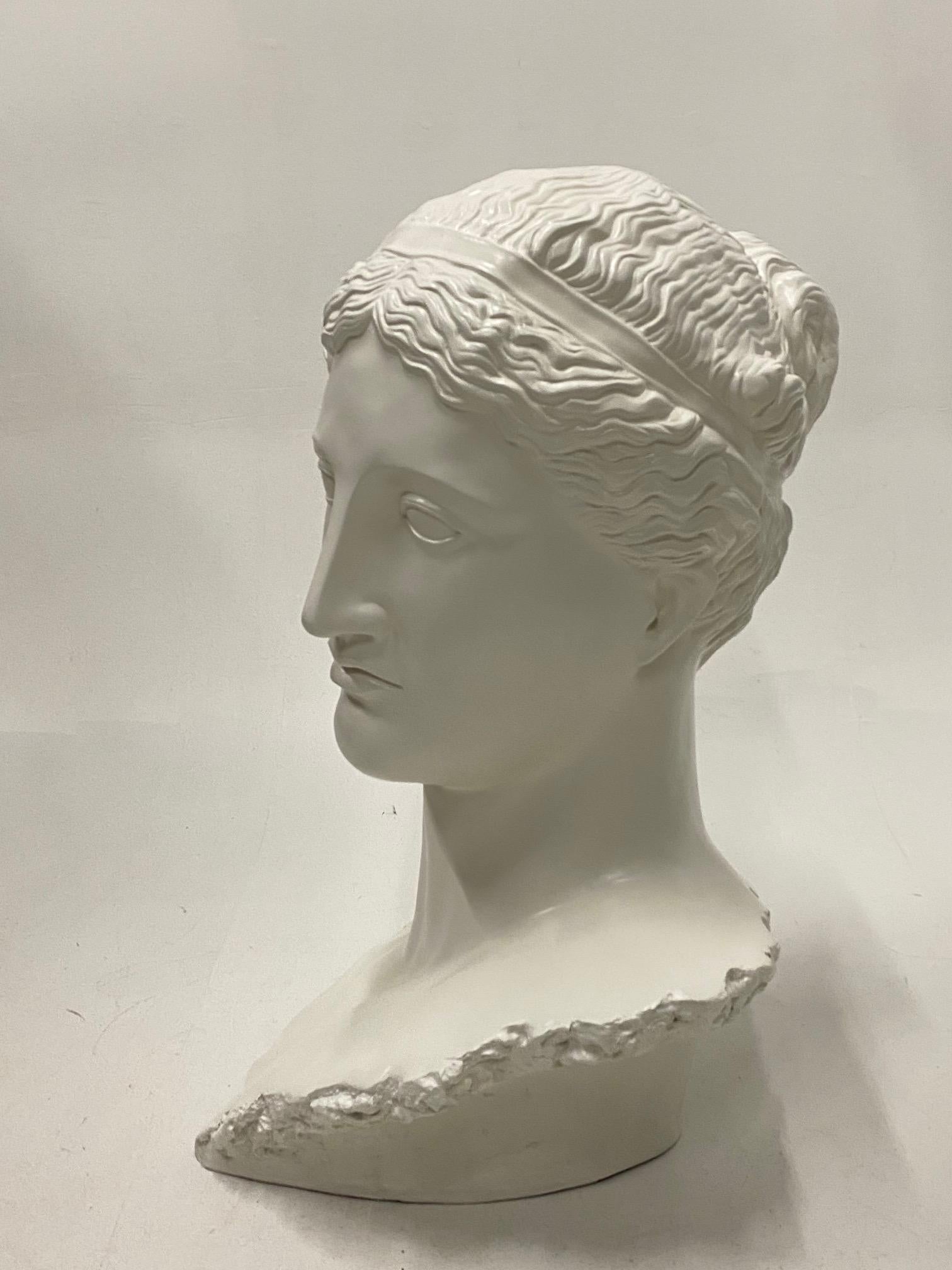 Impressive Large and Romantic Fiberglass Bust of Diana 2