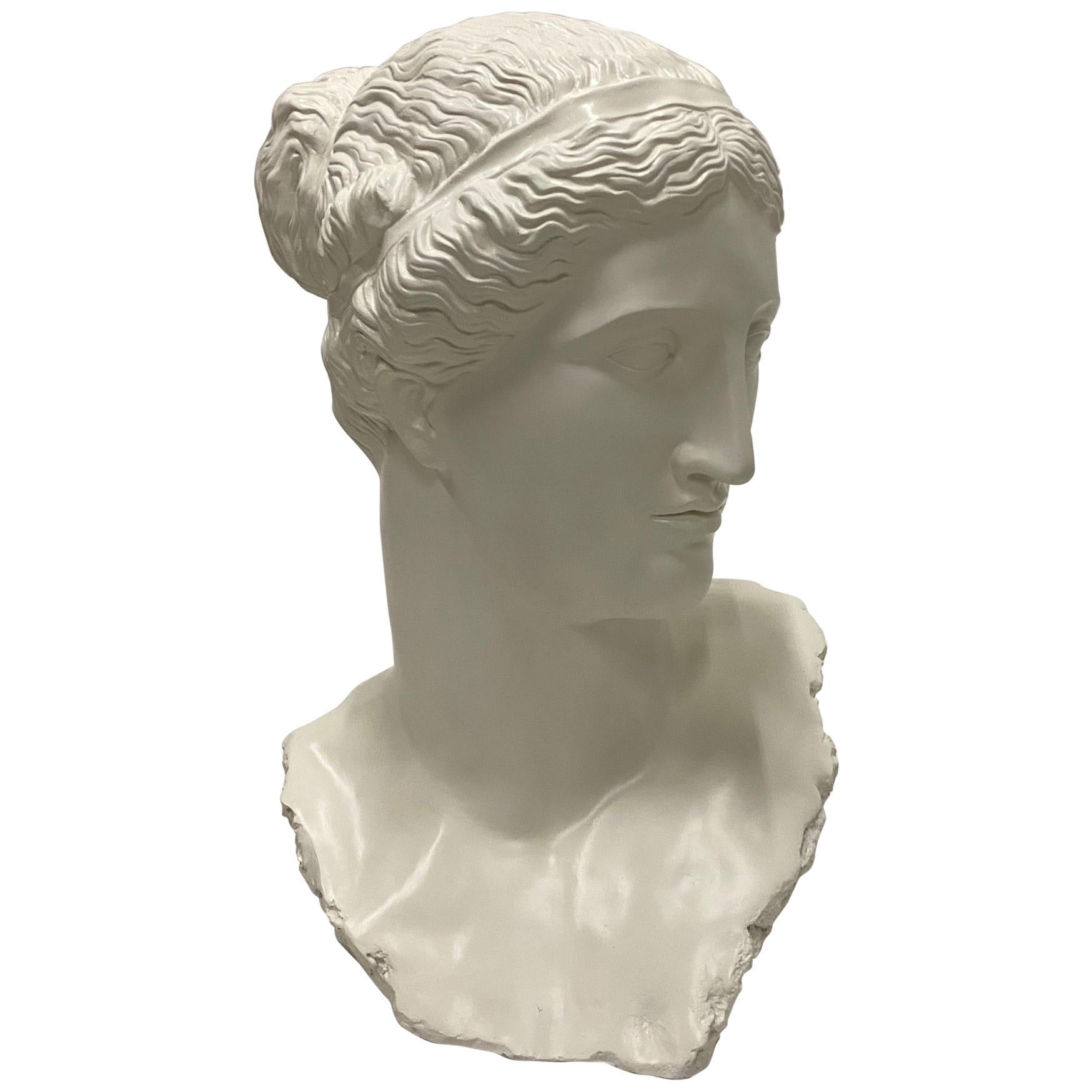 Impressive Large and Romantic Fiberglass Bust of Diana