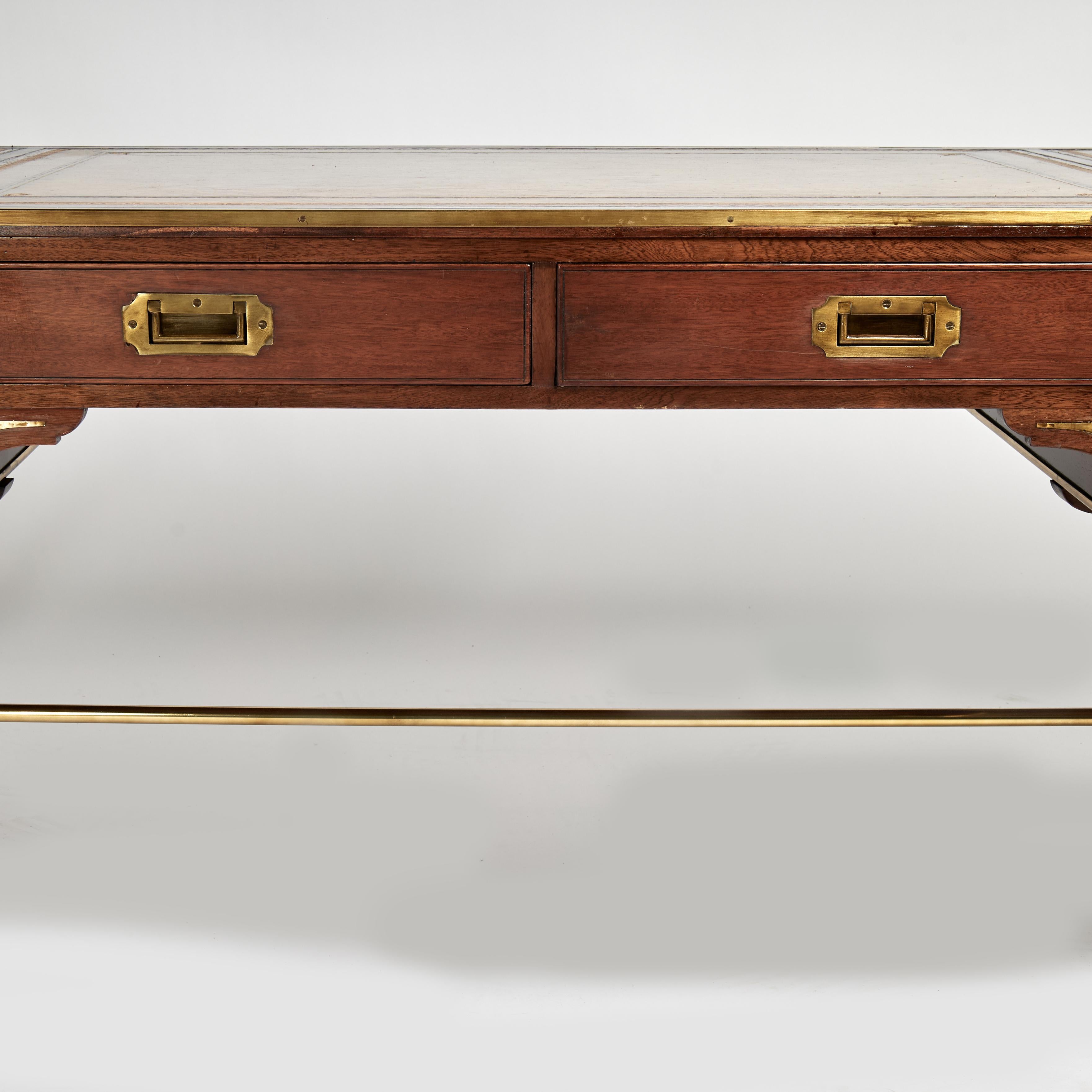 Georgian Impressive Large Antique English Regency Style Campaign Desk For Sale