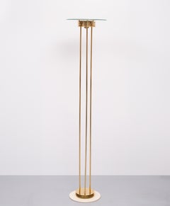 Impressive Large Brass Halogen floor lamp 1980s