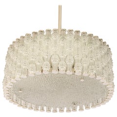 Impressive Large Ceiling Fixture in Chrome Drum Form by Kaiser, Germany, 1960s