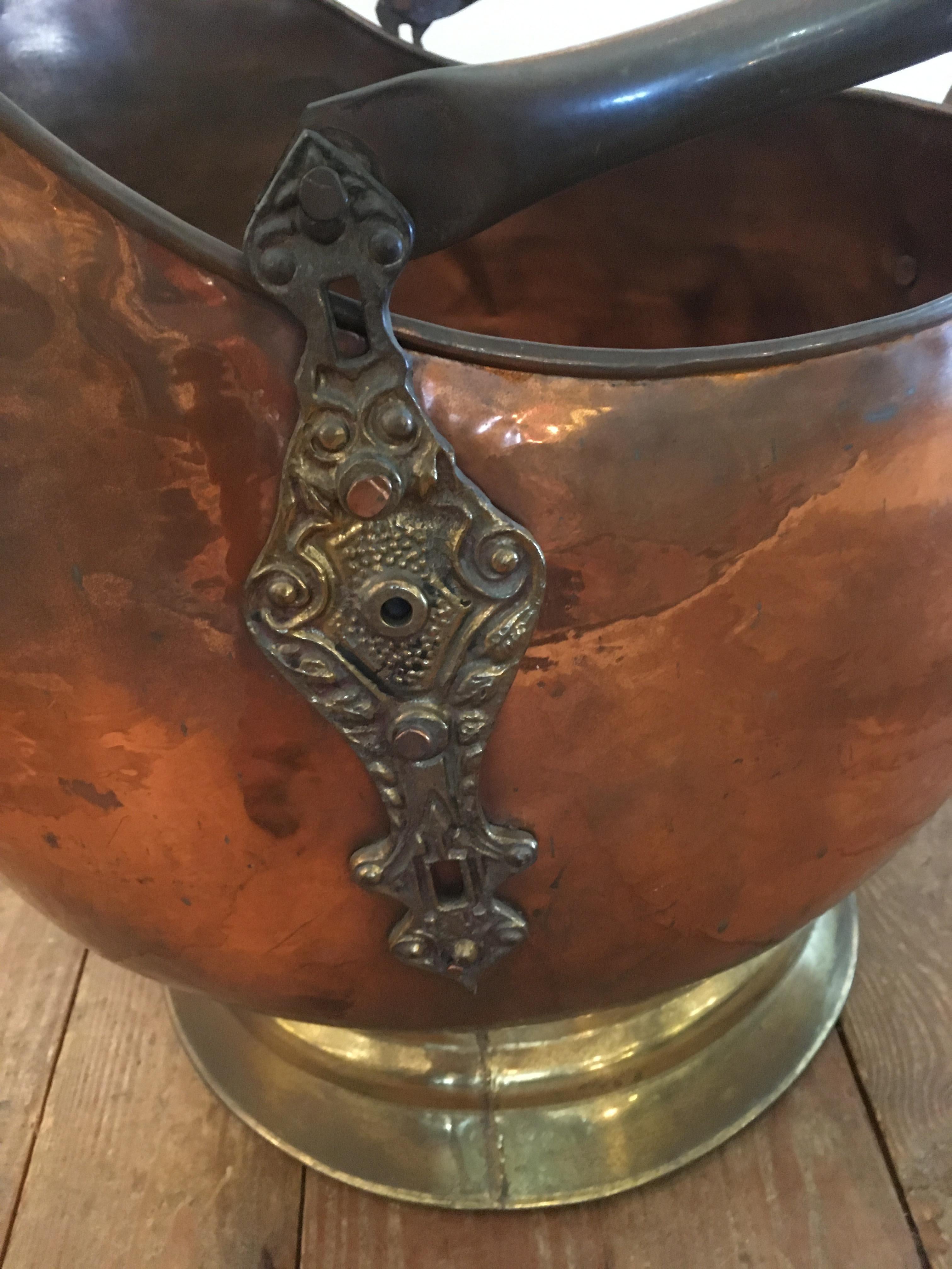 vintage copper coal scuttle