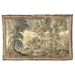 Antique Impressive Large French Aubusson Wool Tapestry 