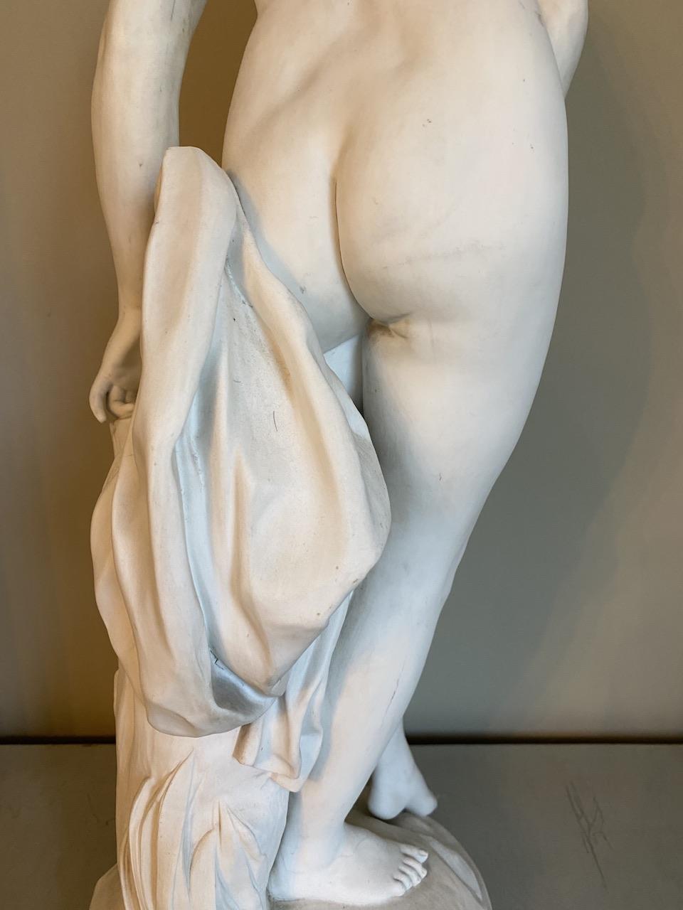 Ceramic Impressive Large French Parian Classical Nude For Sale