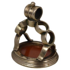 Impressive Large Georgian 15ct Gold and Carnelian Intaglio Seal Pendant Fob