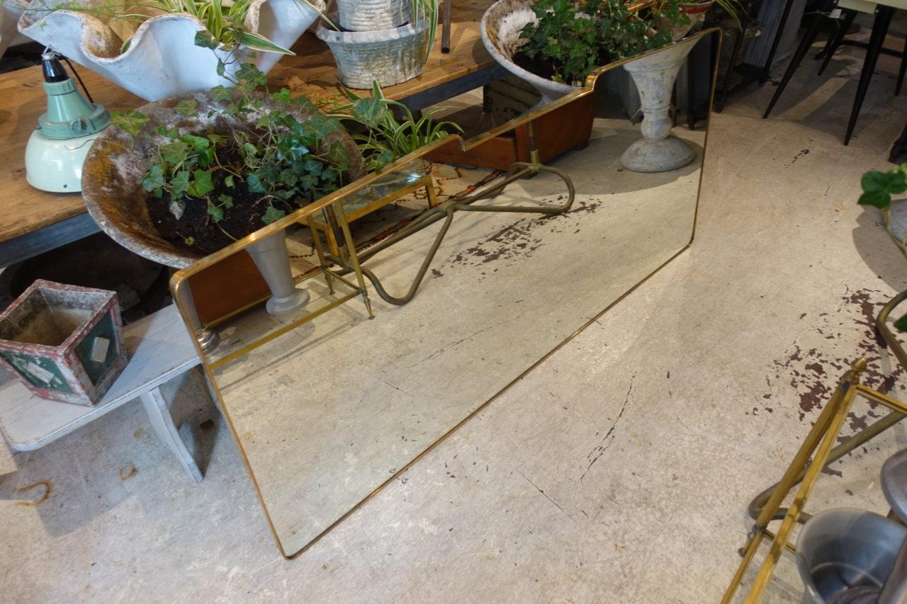 Impressive Large Italian 1950s Brass Mirror 1