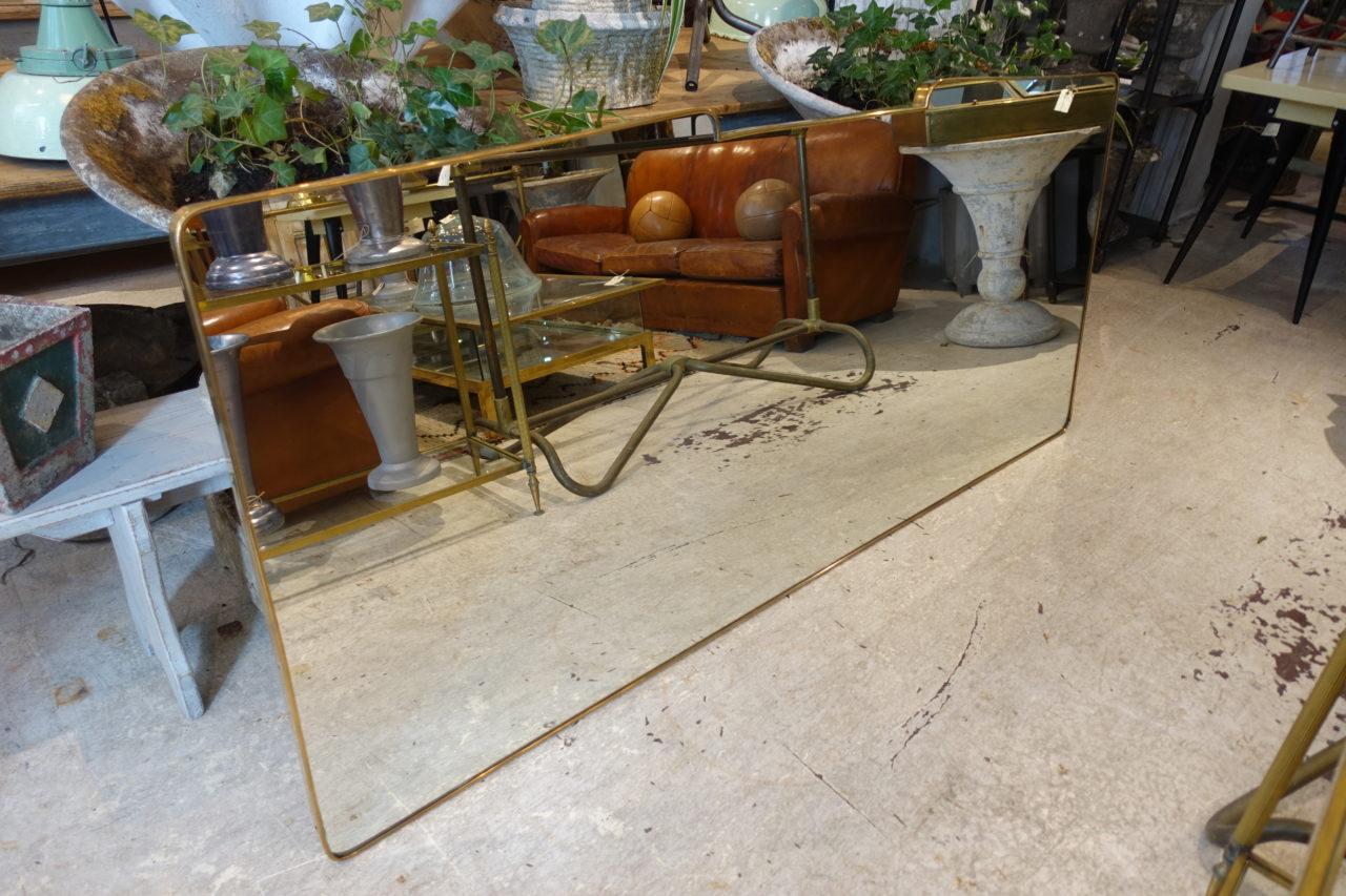 Impressive Large Italian 1950s Brass Mirror 2
