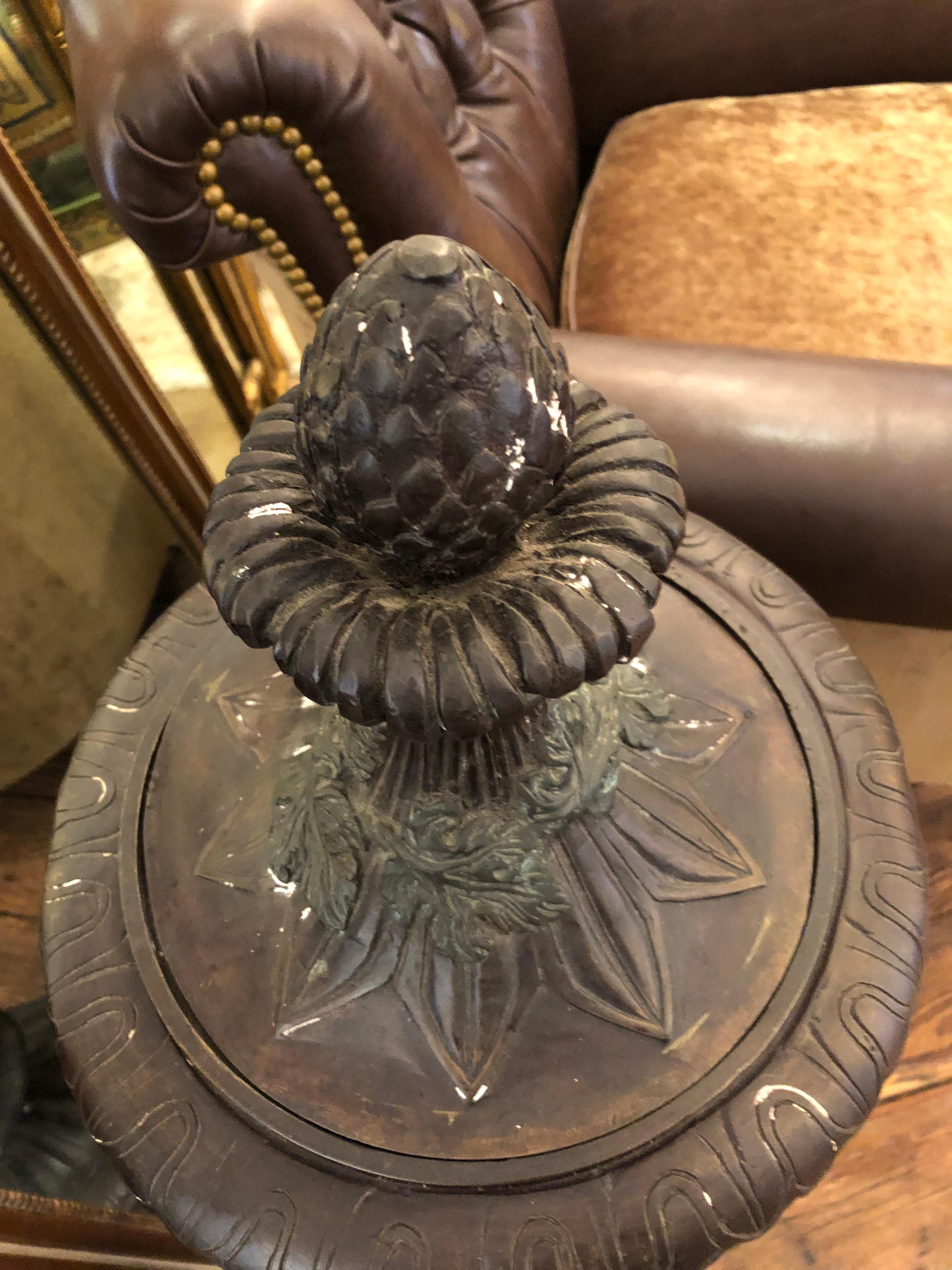 Impressive Large Lidded Ornate Bronze Urn For Sale 7