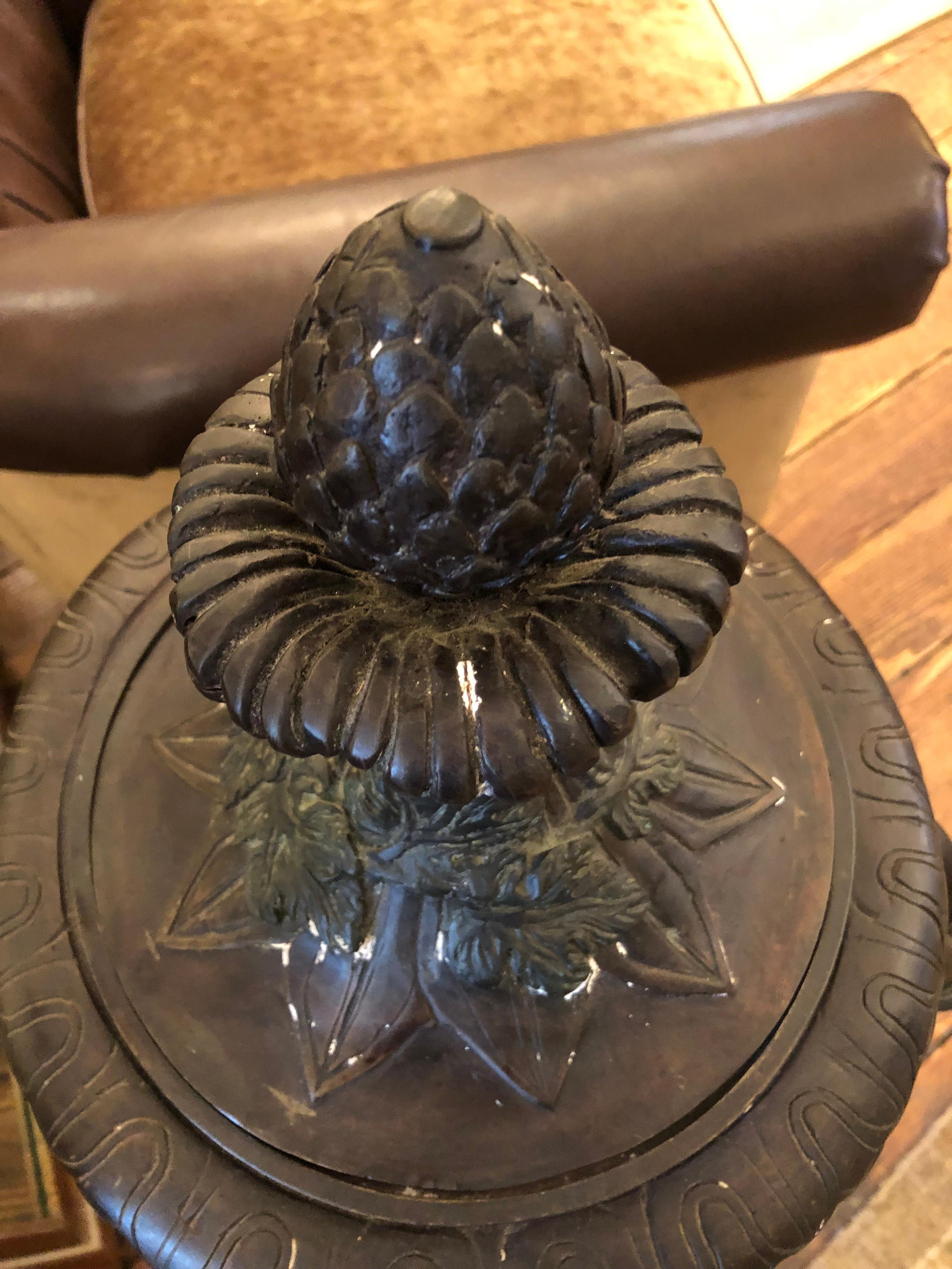 Impressive Large Lidded Ornate Bronze Urn For Sale 2