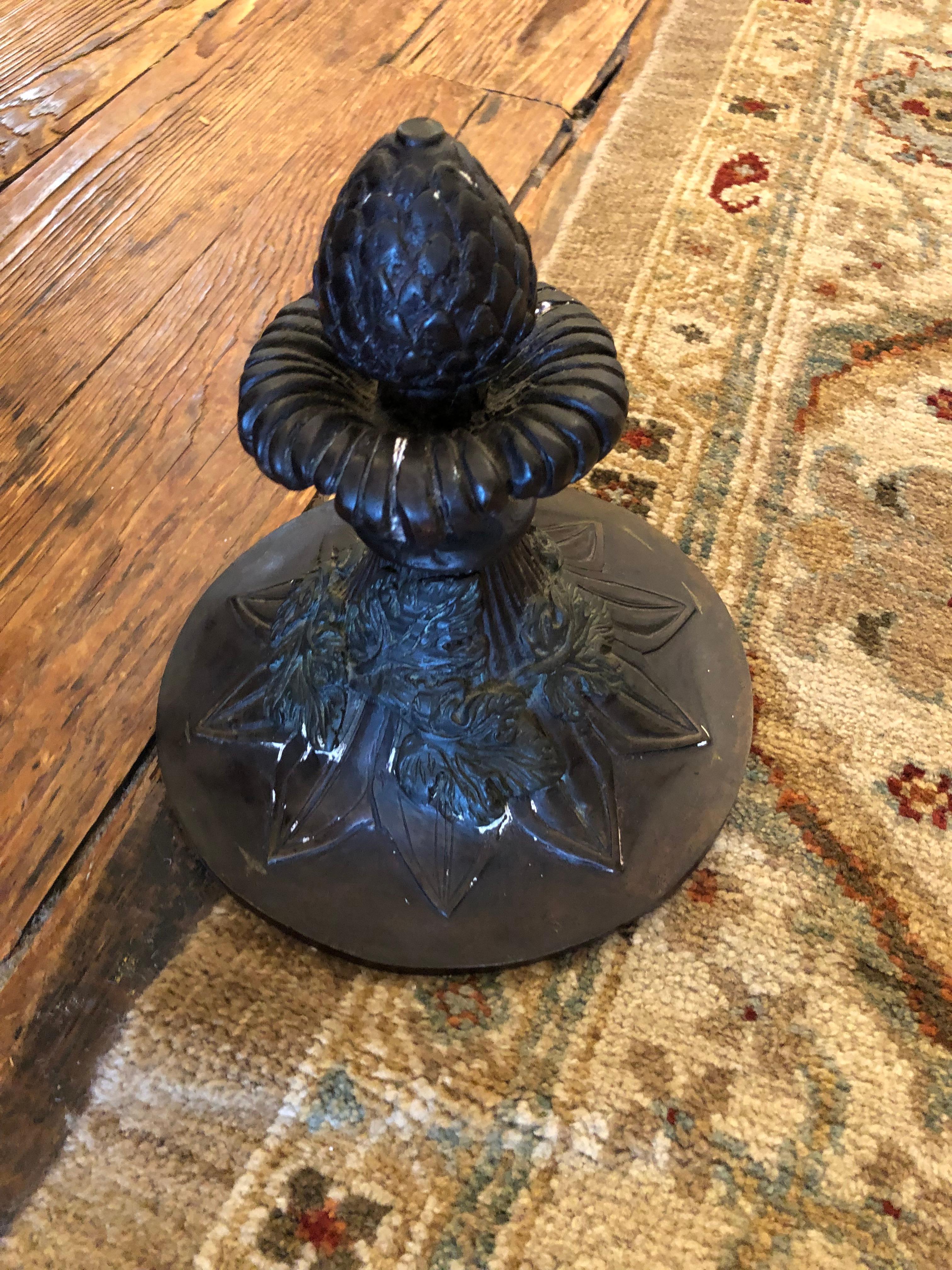 Impressive Large Lidded Ornate Bronze Urn For Sale 3