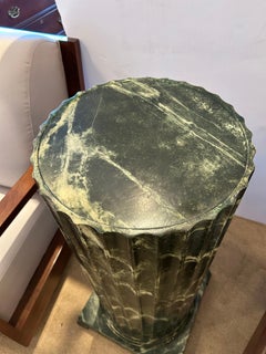 Impressive Large Marbleized Faux Painted Wood Neoclassical Column by Baker