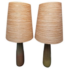 Vintage Impressive Large Pair of 1960's Ceramic Lamps by Lotte and Gunnar Bostlund