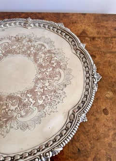 Impressive large quality antique Victorian silver plated tray
