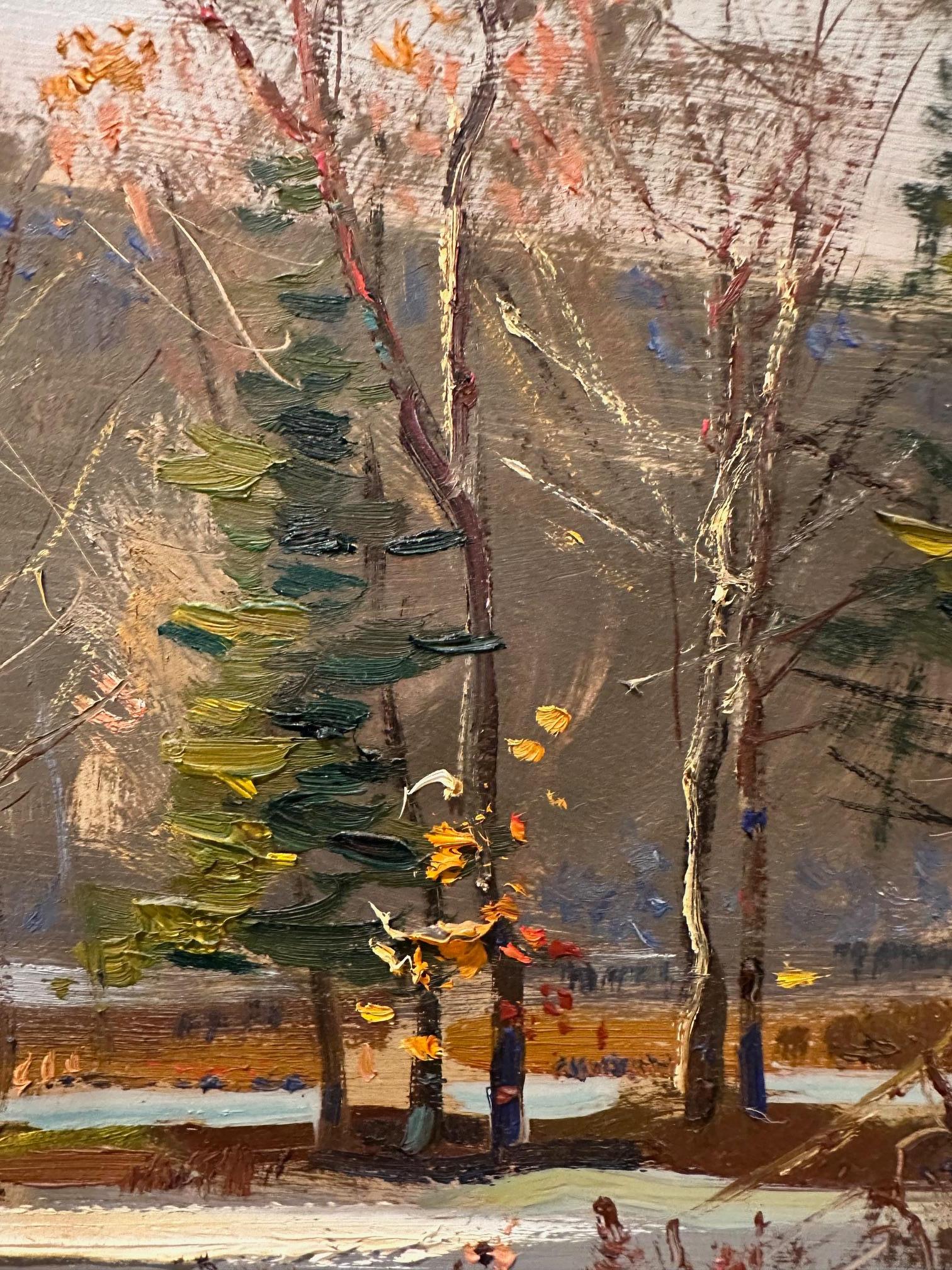Américain Impressionnante grande scène de neige par Wayne Morrell en vente