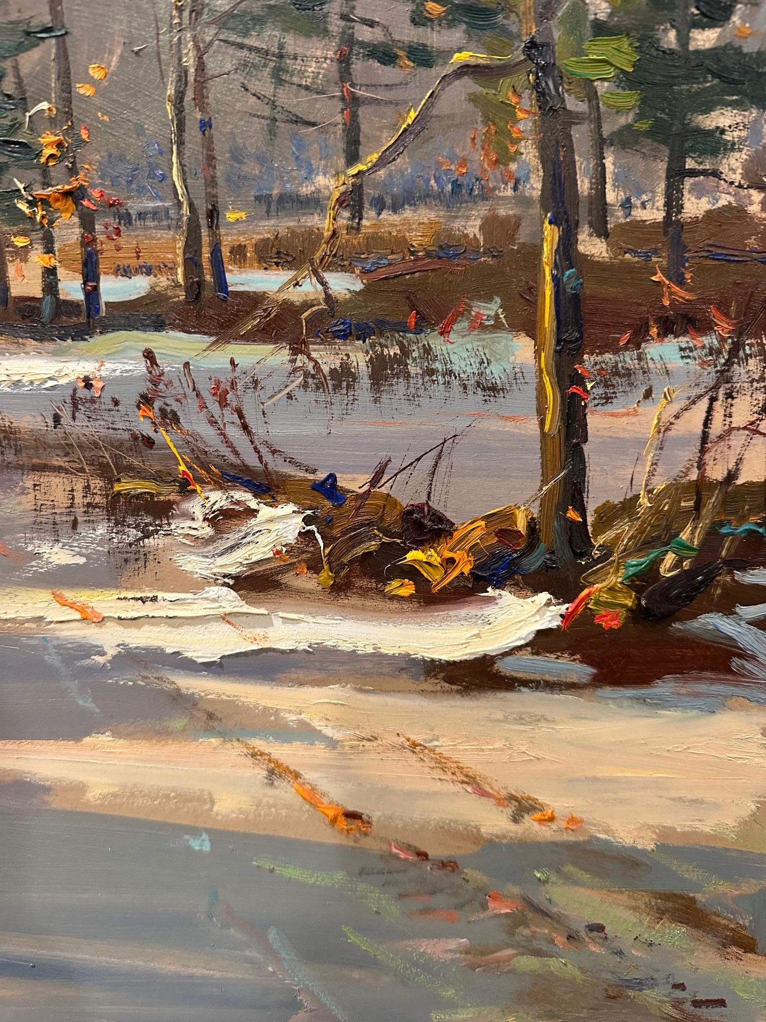 Fin du 20e siècle Impressionnante grande scène de neige par Wayne Morrell en vente