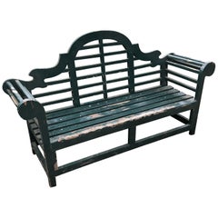 Impressive Large Solid English Edwardian Lutyens Style Bench in Teak