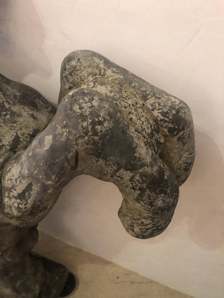 Impressive Pair of Large Vintage Statuesque Horse Garden Statues at