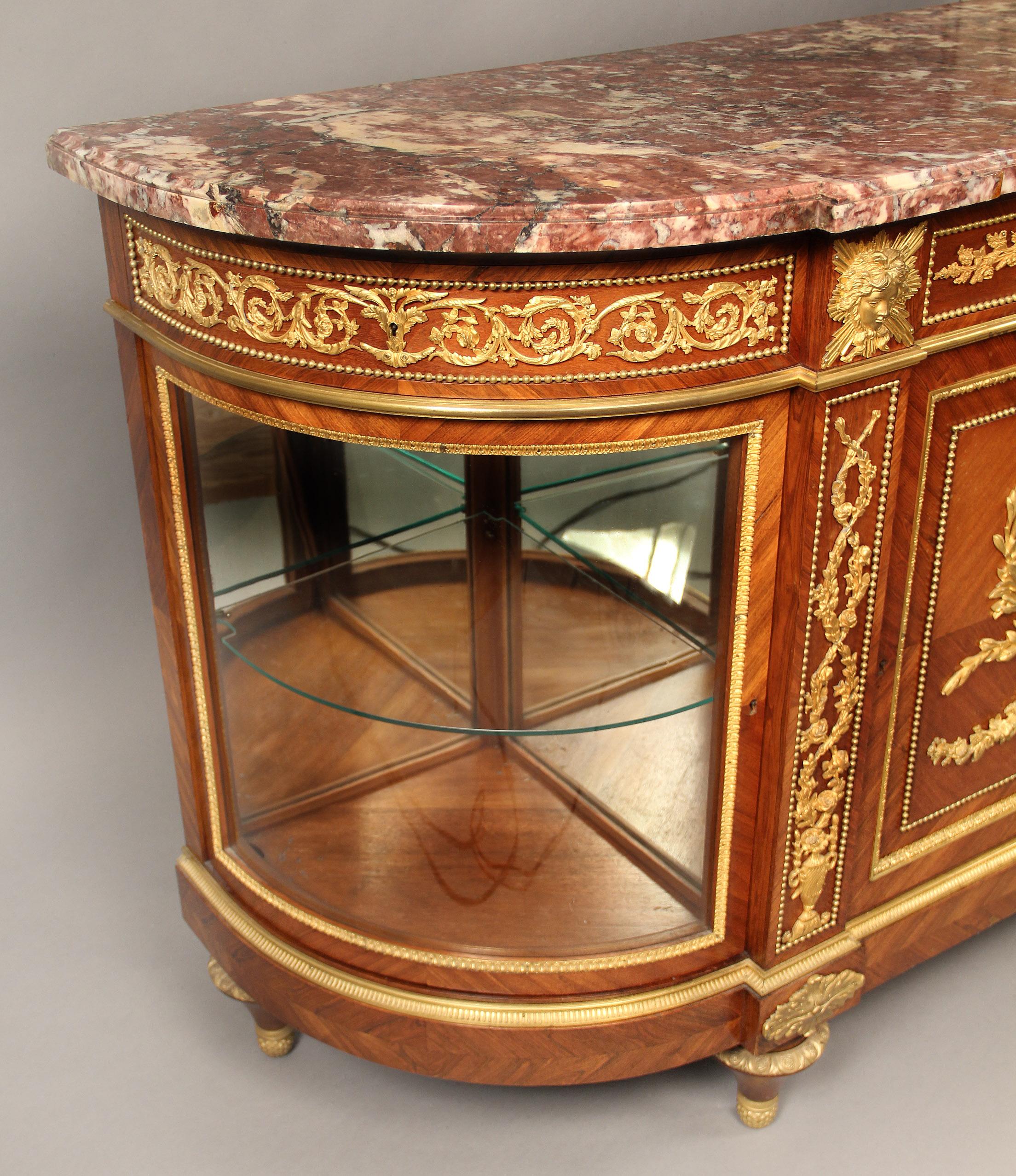 French Impressive Late 19th Century Gilt Bronze Mounted Cabinet/Server by Henry Dasson For Sale