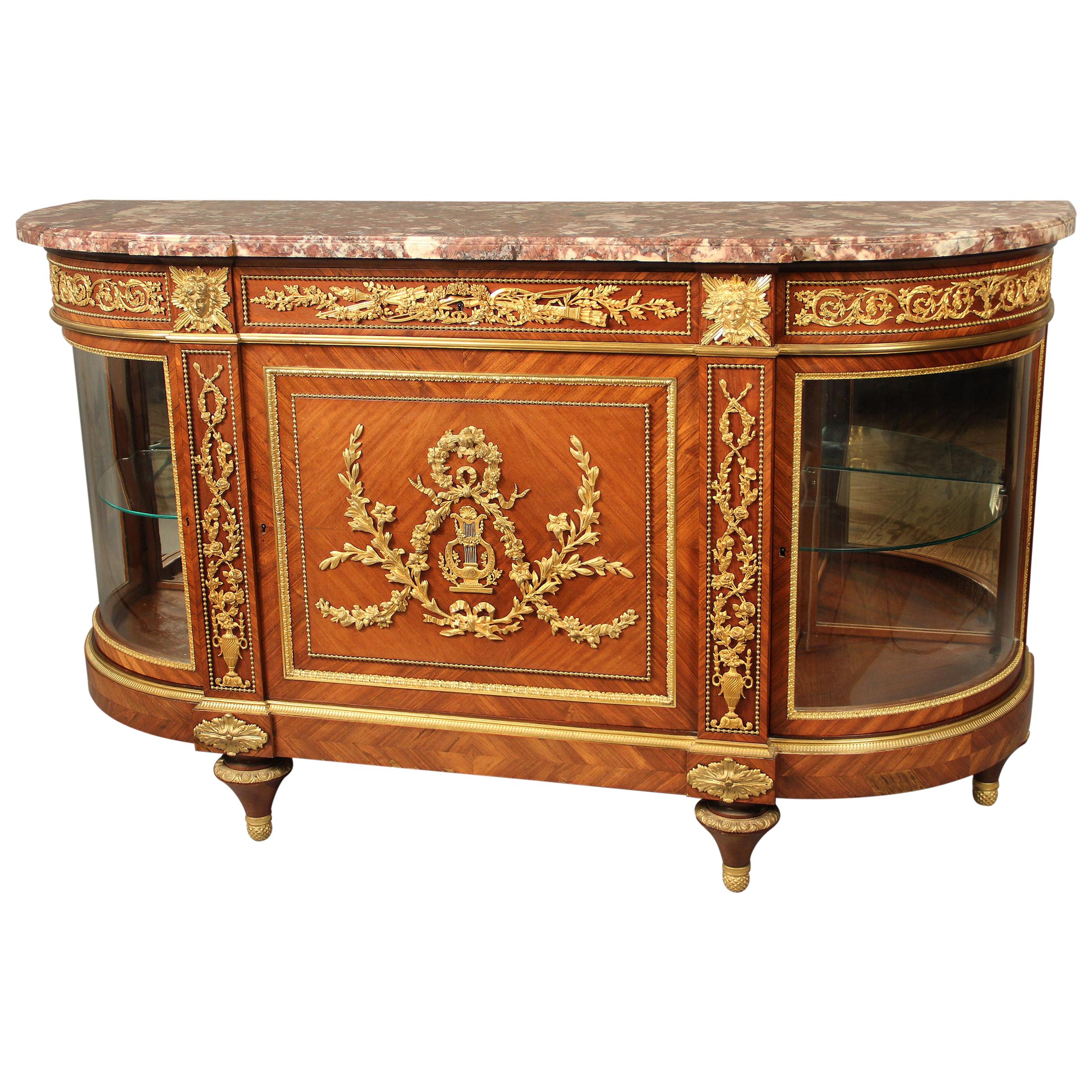 Impressive Late 19th Century Gilt Bronze Mounted Cabinet/Server by Henry Dasson For Sale