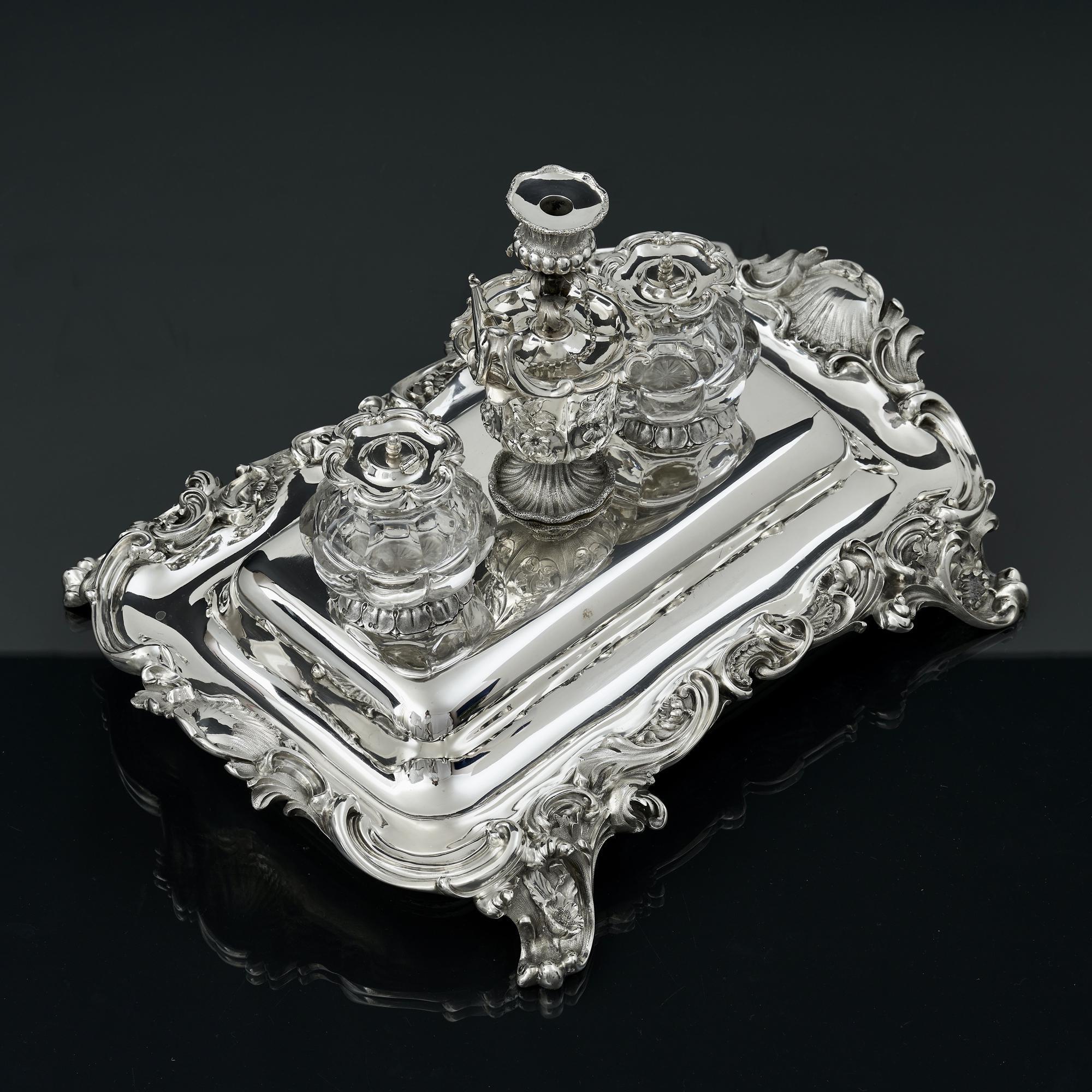 William IV silver inkstand For Sale 6
