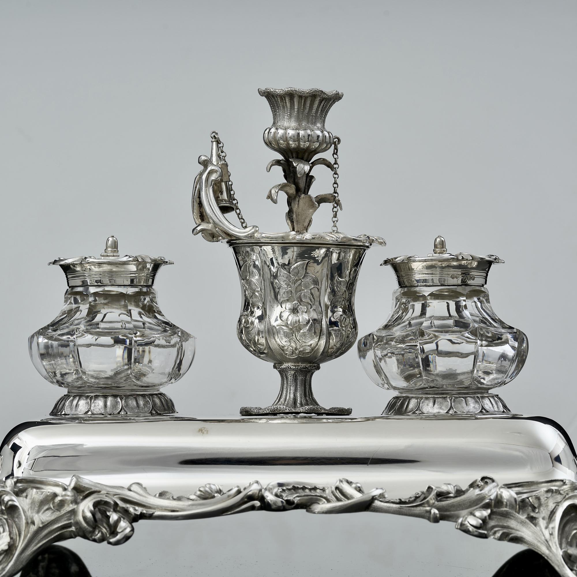 William IV silver inkstand For Sale 7