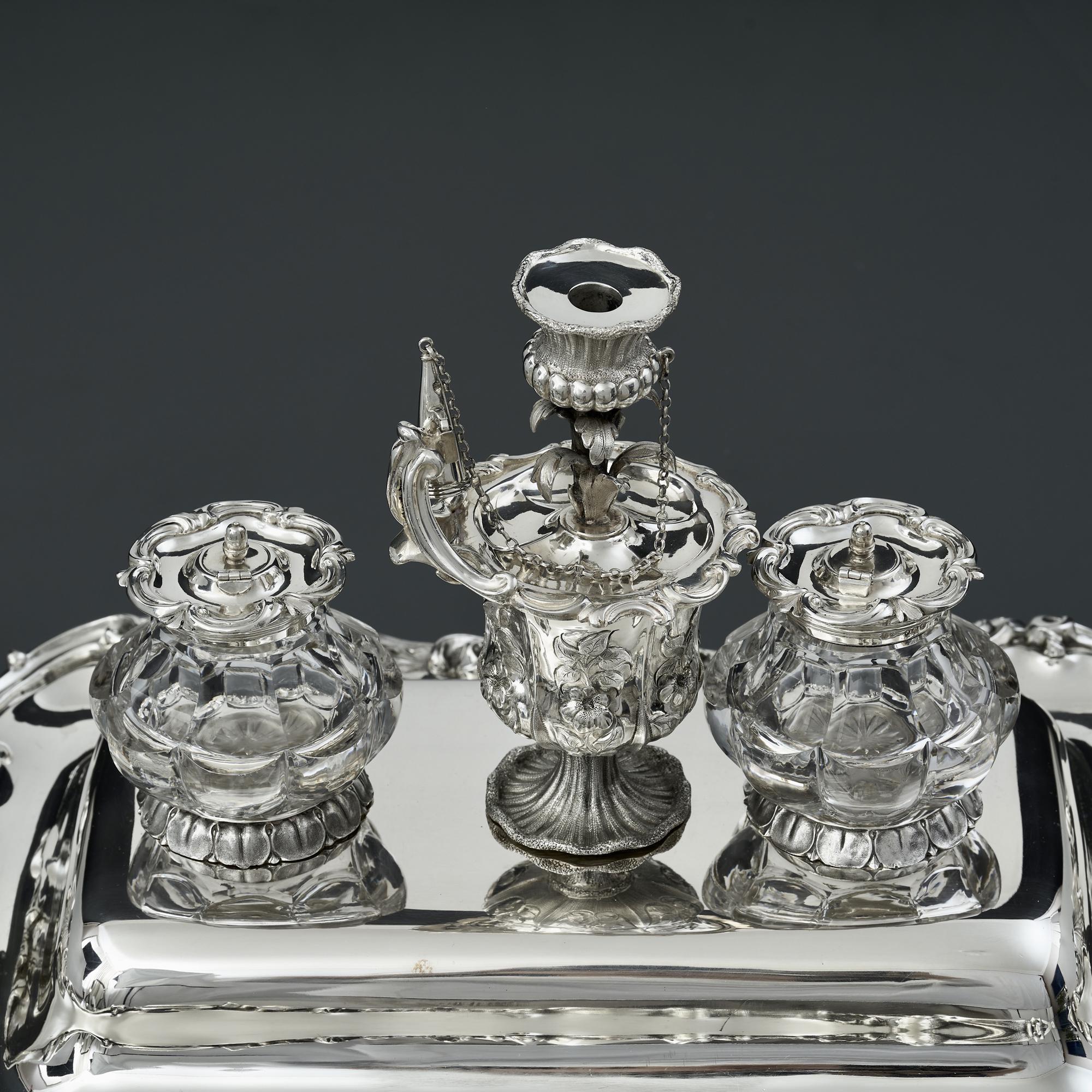 British William IV silver inkstand For Sale