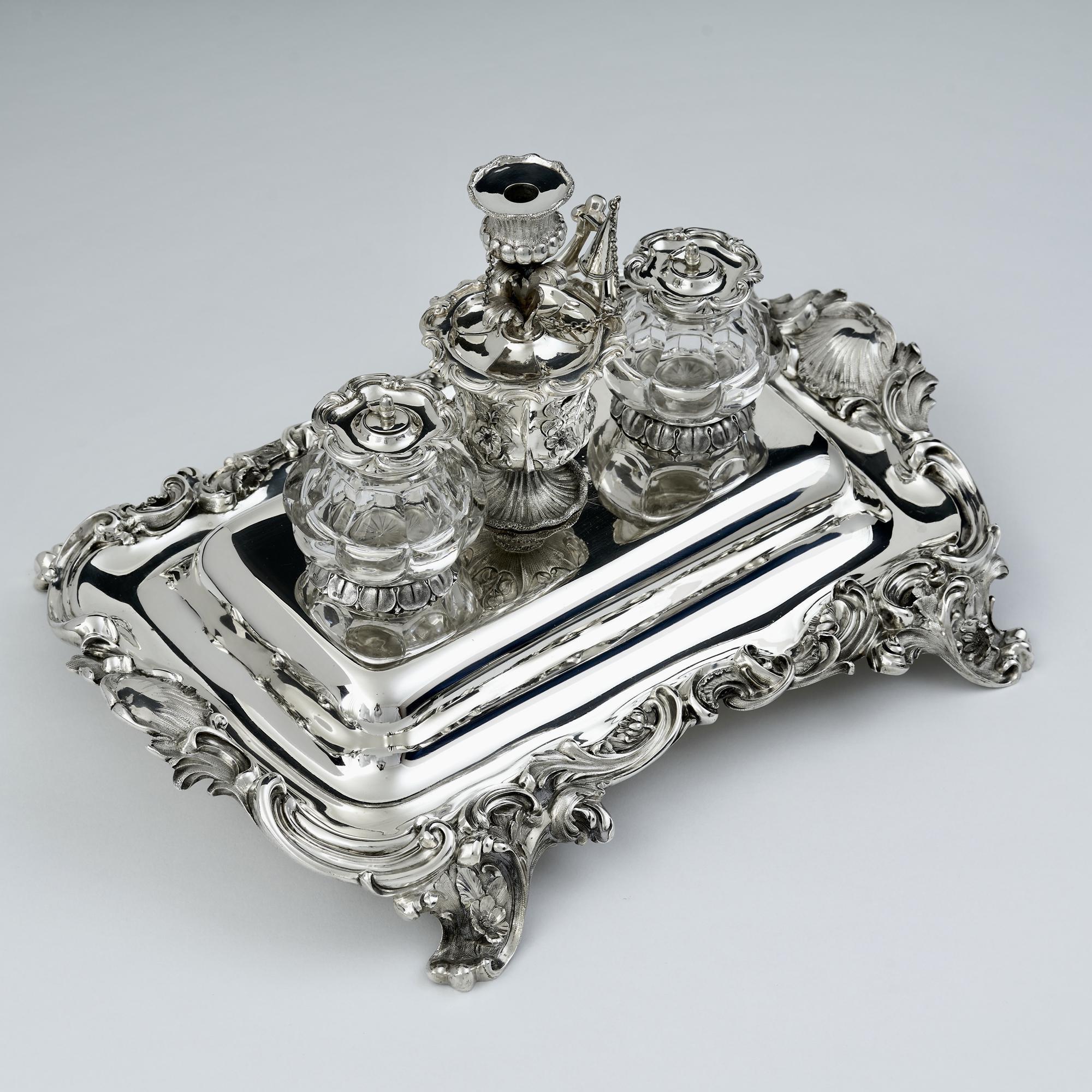 William IV silver inkstand In Good Condition For Sale In London, GB