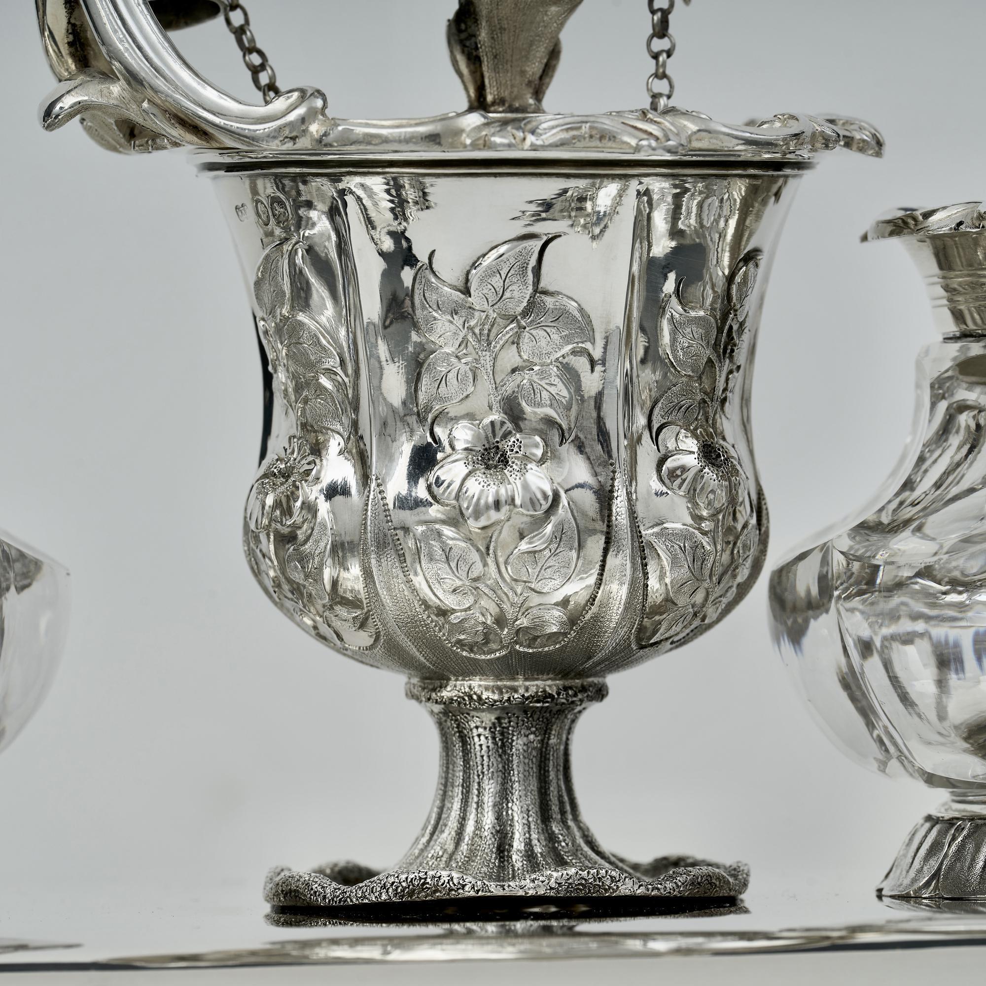 19th Century William IV silver inkstand For Sale