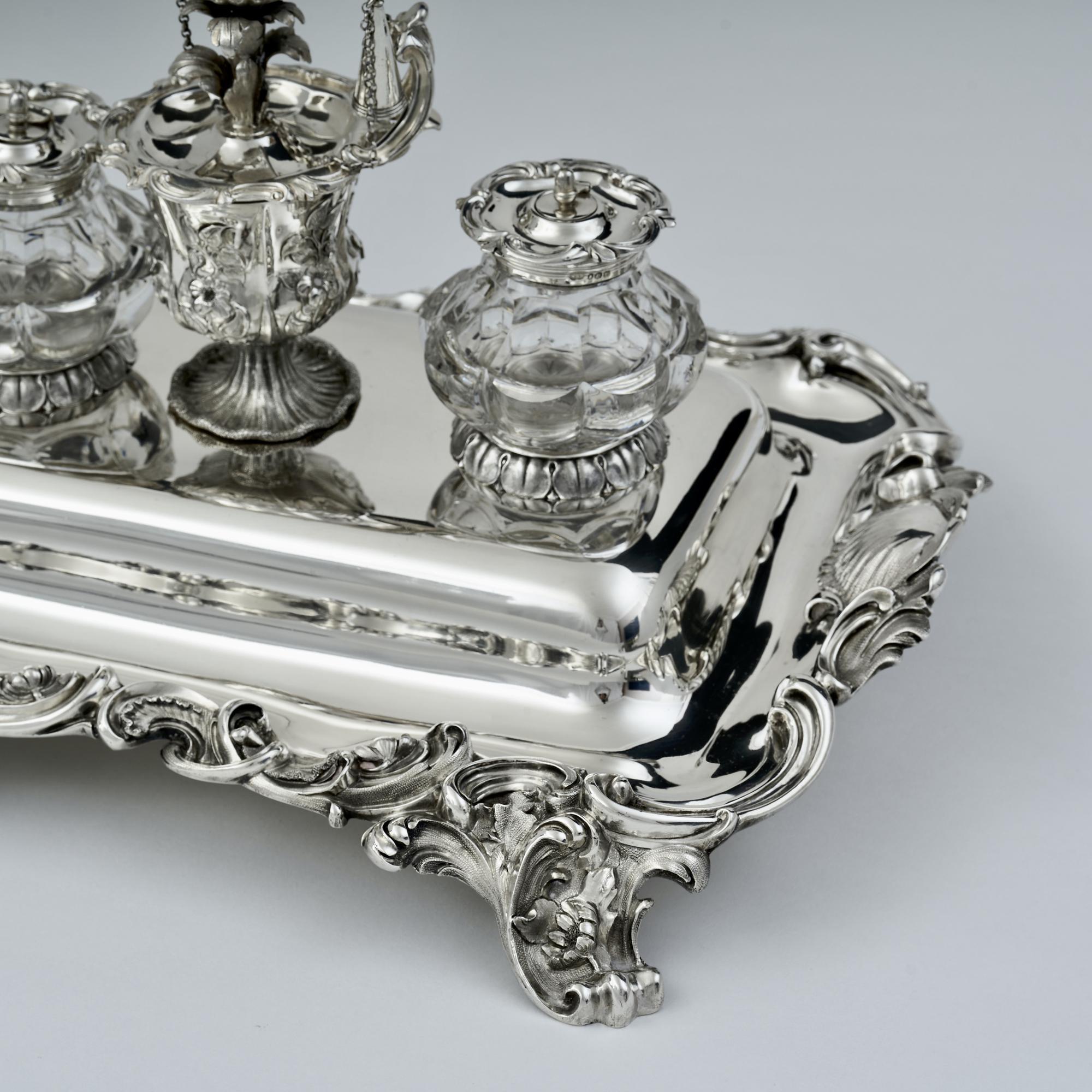 William IV silver inkstand For Sale 1