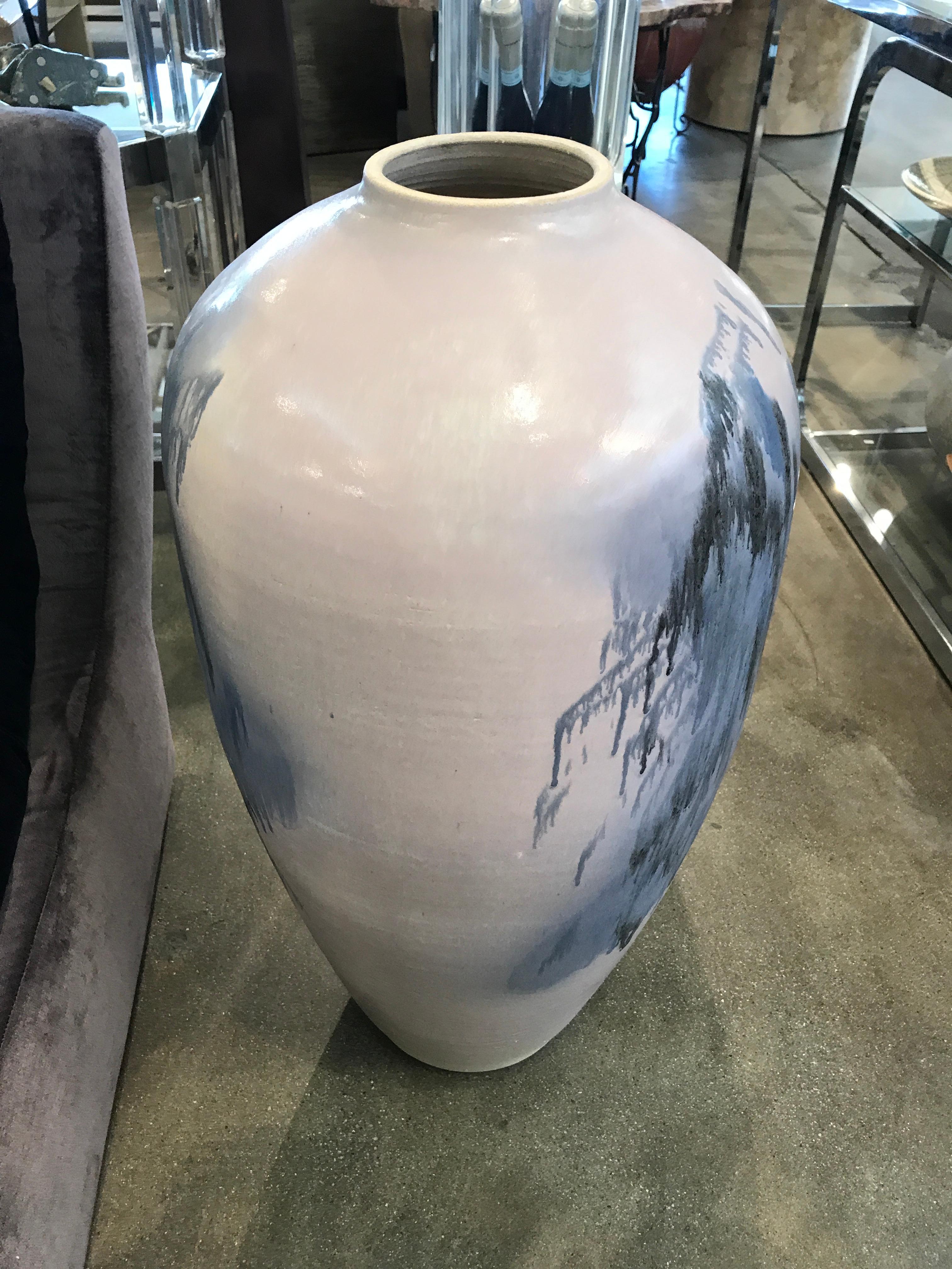Impressive Lidded Floor Vase by Noted Artist Mark Hines 1