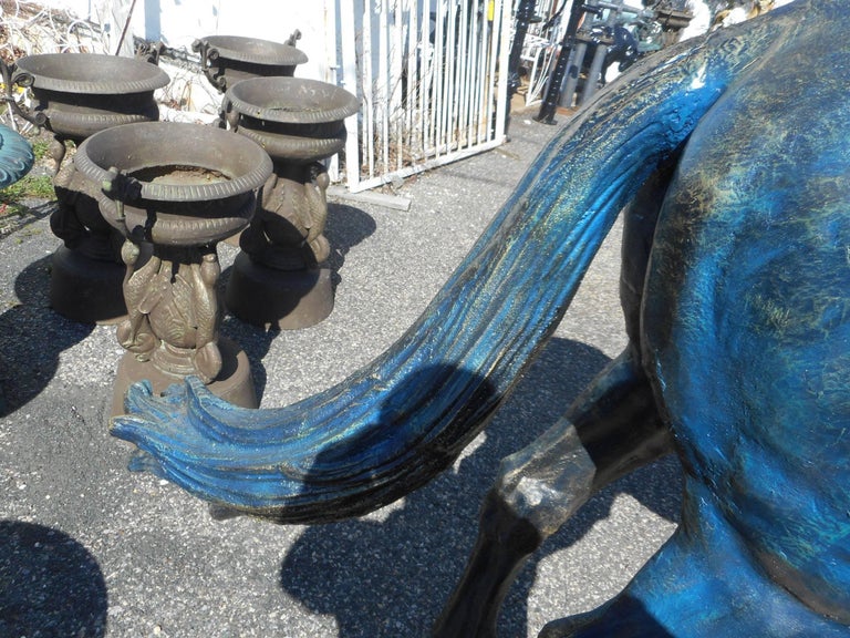 Impressive Lifesize Cast Iron Horse Statue For Sale at 1stdibs