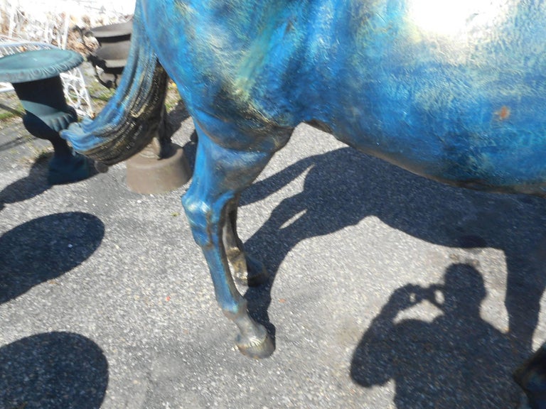 Impressive Lifesize Cast Iron Horse Statue For Sale at 1stdibs