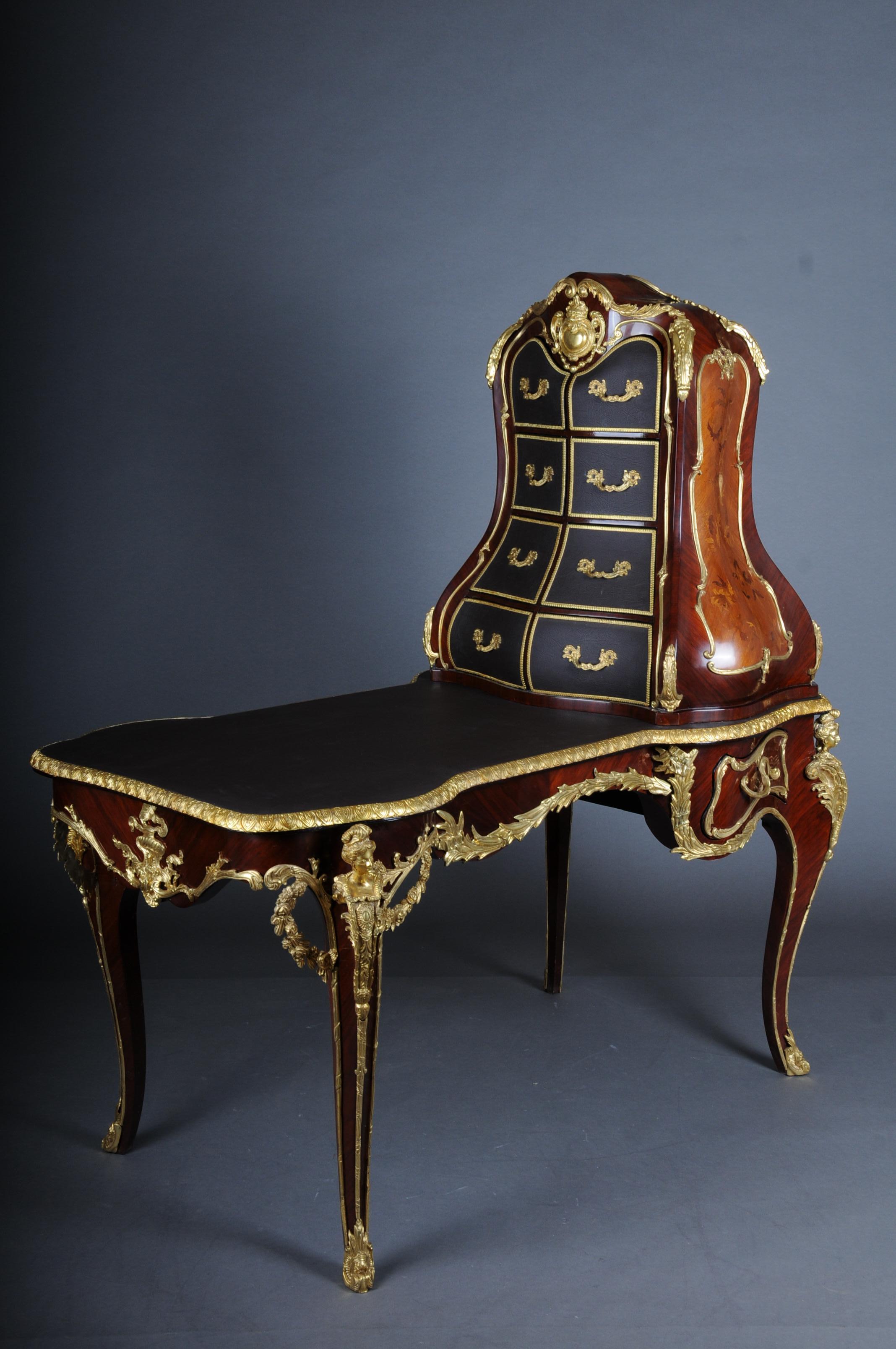 Impressionnante table de bureau/deception Louis XV, d'après F. Linke, Paris en vente 3