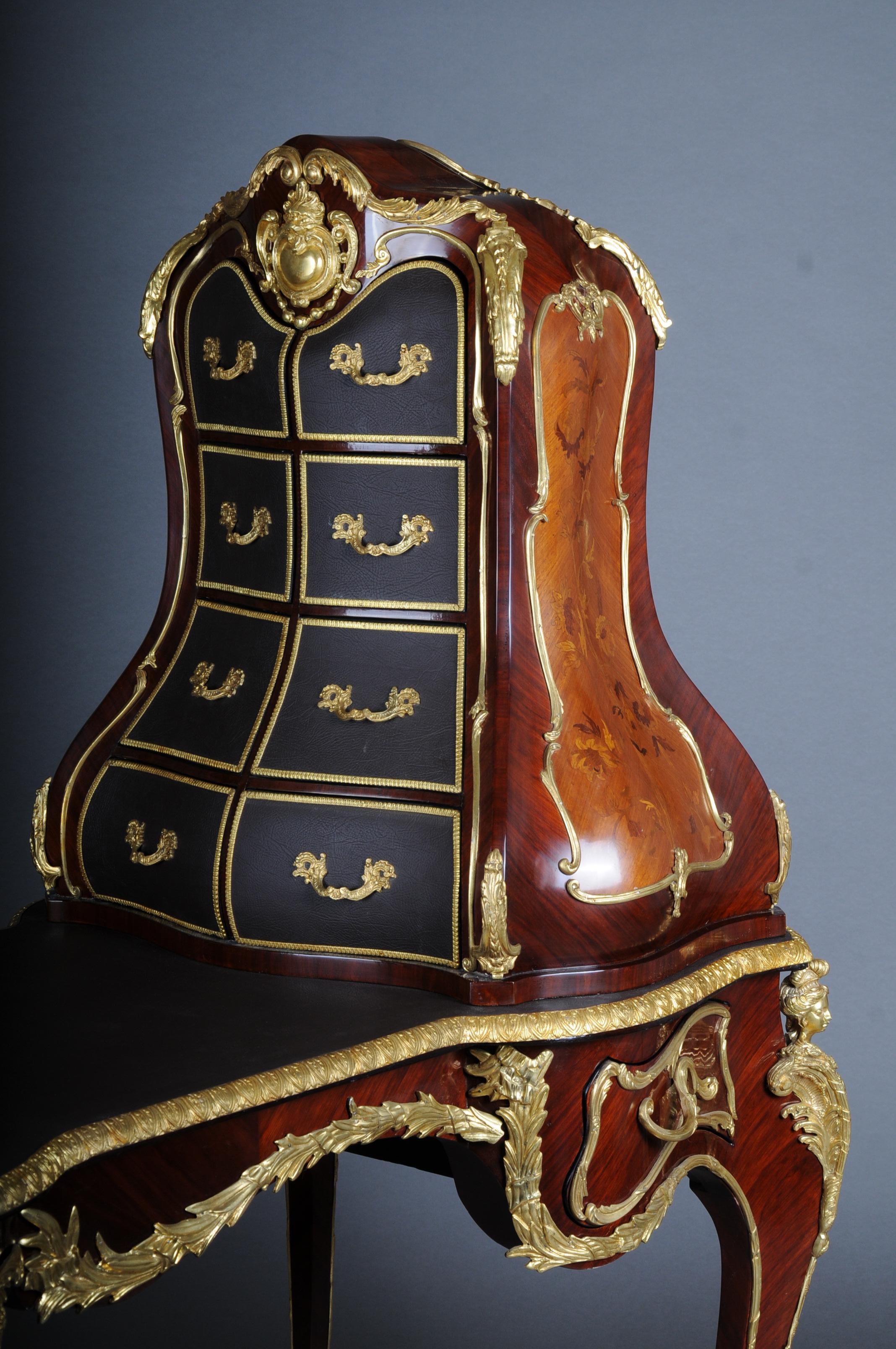 Impressionnante table de bureau/deception Louis XV, d'après F. Linke, Paris en vente 4