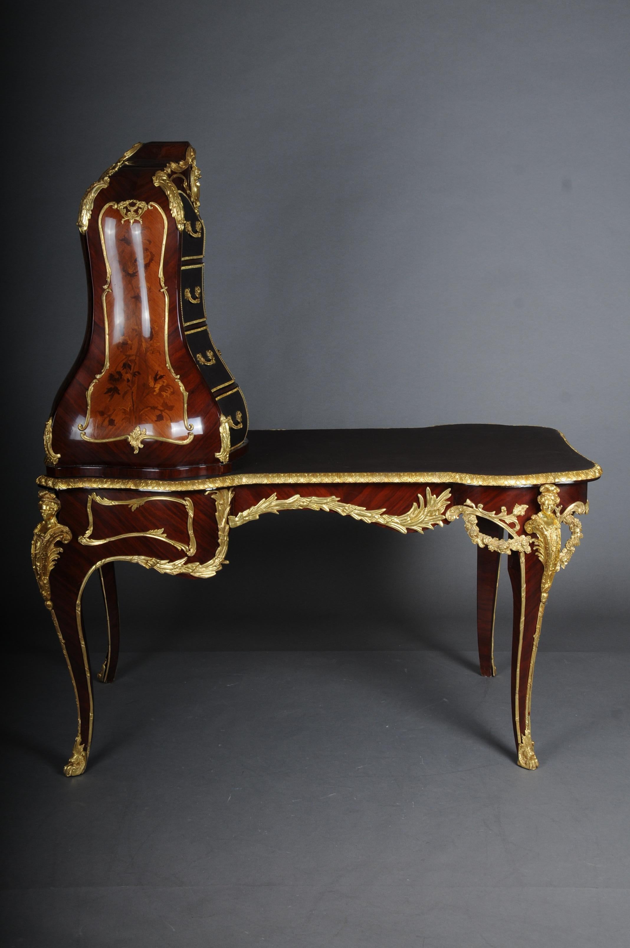 Impressionnante table de bureau/deception Louis XV, d'après F. Linke, Paris en vente 10
