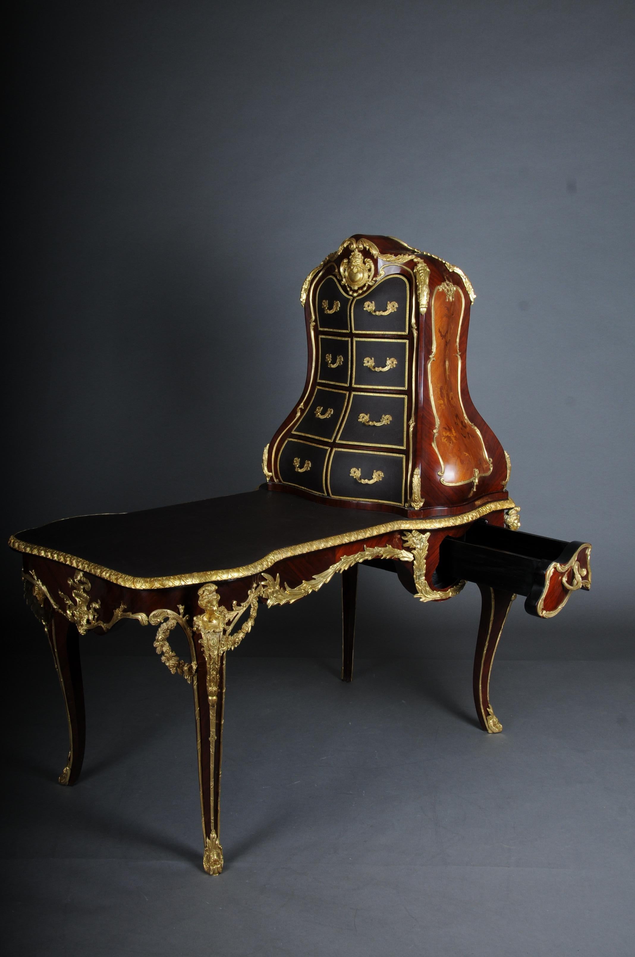 Impressionnante table de bureau/deception Louis XV, d'après F. Linke, Paris en vente 13
