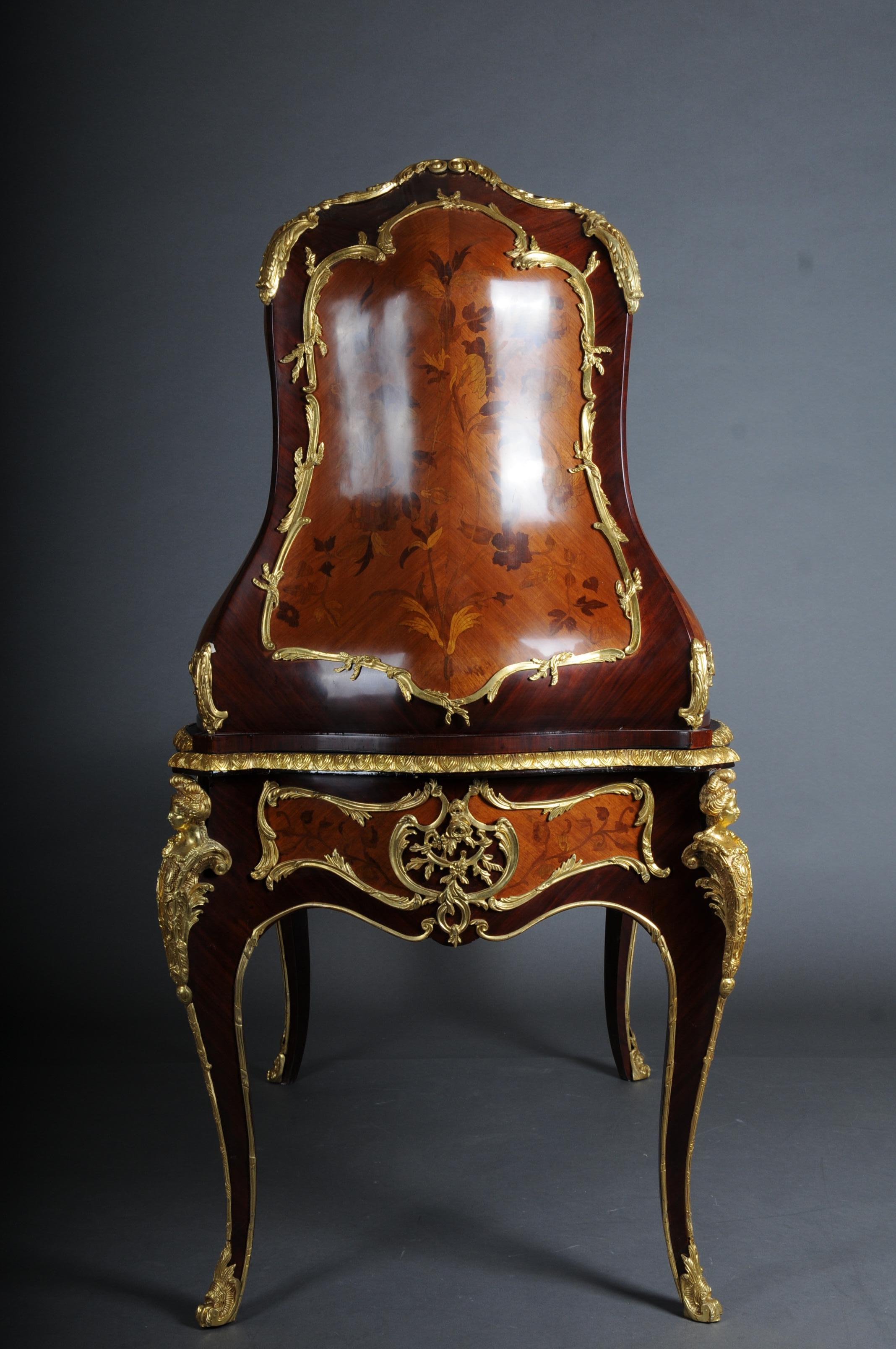 Brass Impressive Louis XV Desk/Reception Table, After F. Linke, Paris For Sale