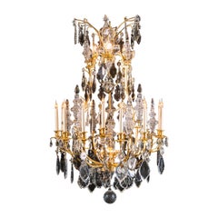 Impressive Louis XV Style Gilt-Bronze and Cut-Crystal and Moulded-Glass Fifte