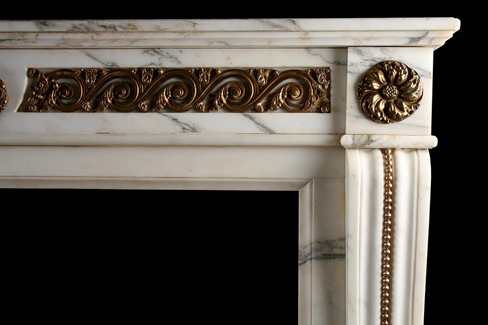 French Impressive Louis XVI Regency Fireplace Mantel For Sale