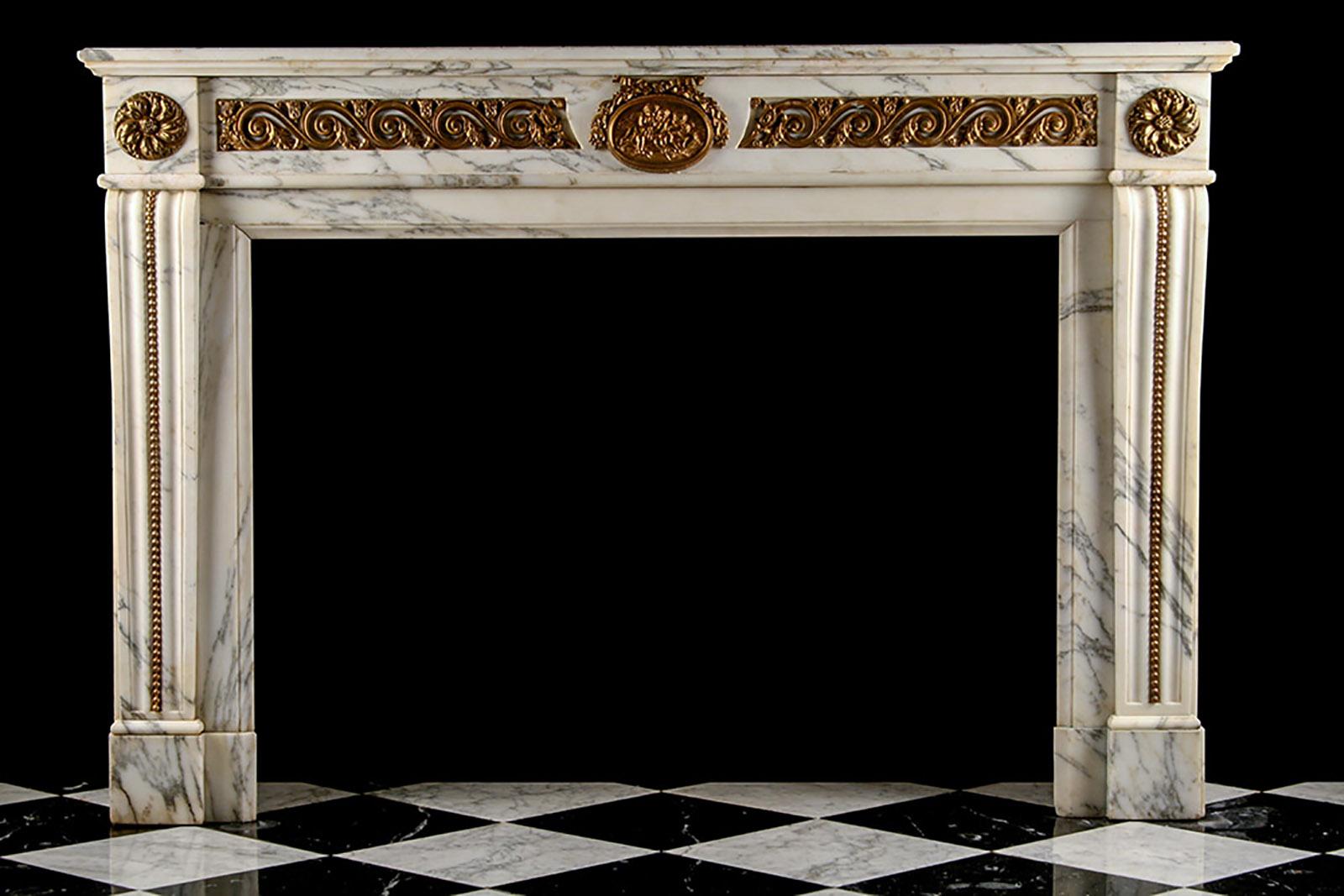 19th Century Impressive Louis XVI Regency Fireplace Mantel For Sale