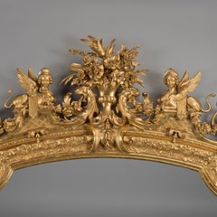 Impressive Louis XVI Style Carved Giltwood and Gesso Mirror, French, circa 1890