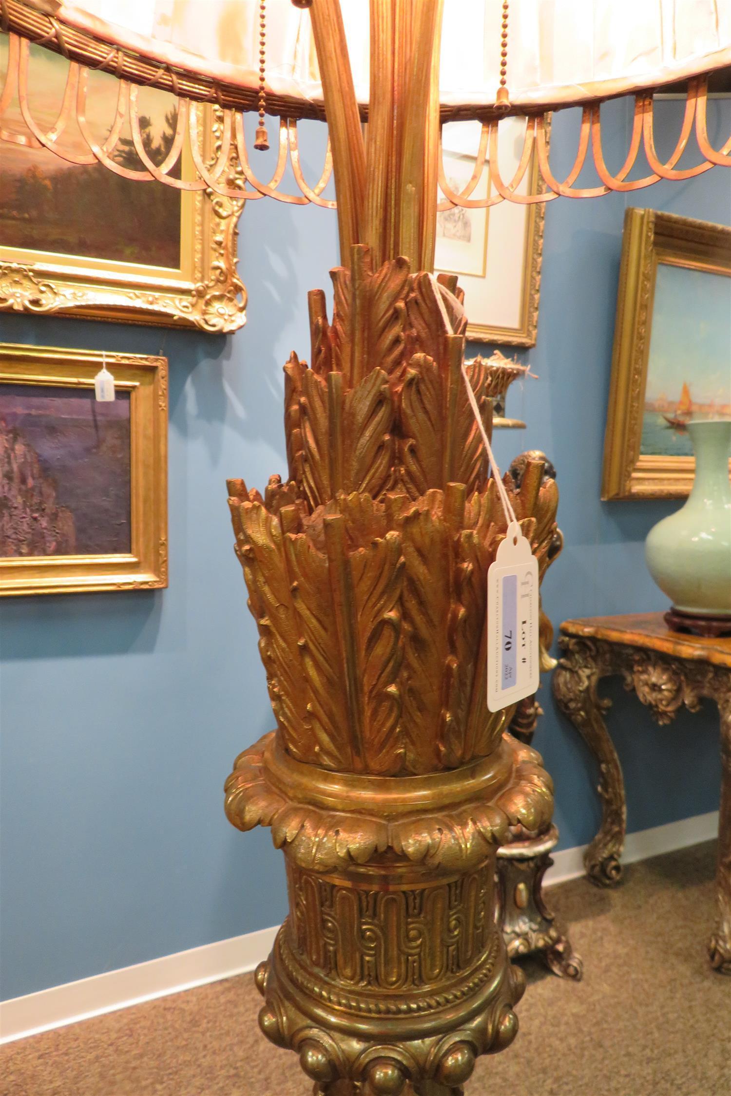 Impressive Louis XVI Style Gilt-Bronze and Marble Floor Lamp In Good Condition For Sale In Atlanta, GA