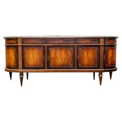 Vintage Impressive Louis XVI Style Marble and Mahogany Buffet