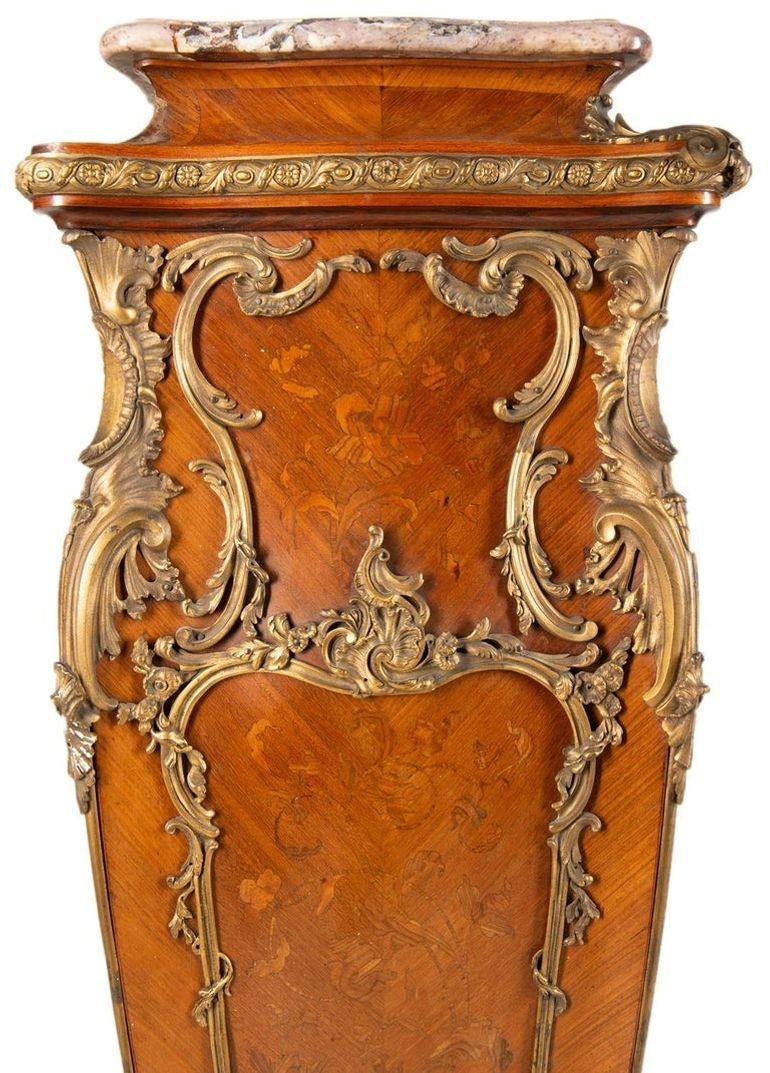 Gilt Impressive Louis XVI Style Ormolu Mounted Pedestal For Sale