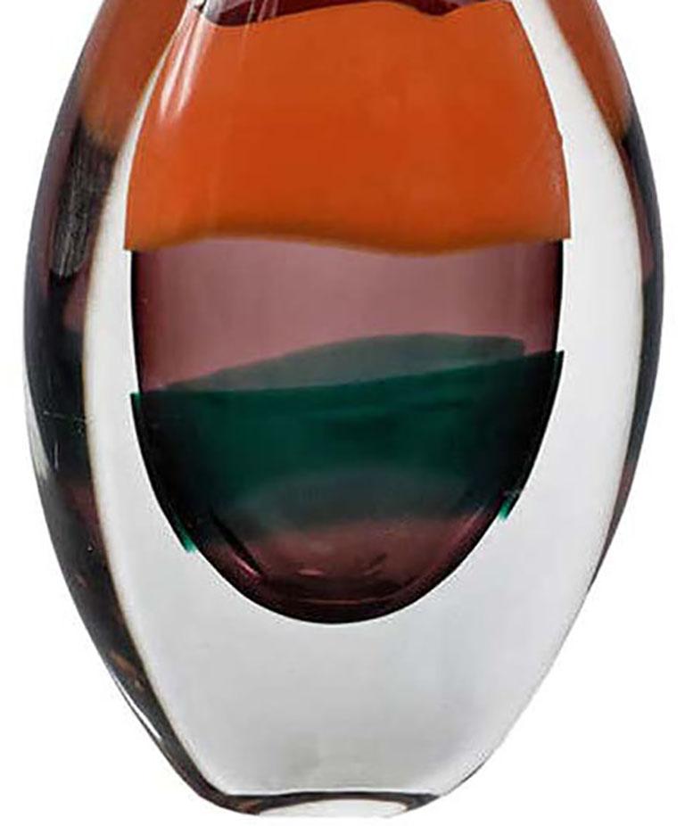 Impressive Luciano Gaspari Sommerso Glass Bottle Vase In Excellent Condition For Sale In Chicago, IL