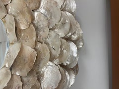 Impressive  Made Goods Large  Capiz Shell Round Mirror