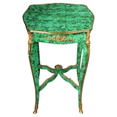 Impressive malachite side table in the Louis XV.