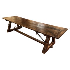 Impressive Medieval-style Spanish Oak Monastery Table Of 3m28 Long